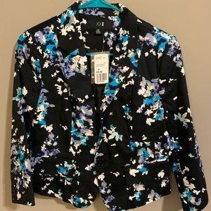 Forever 21 Career Crop Floral Blazer 3/4 Sleeve